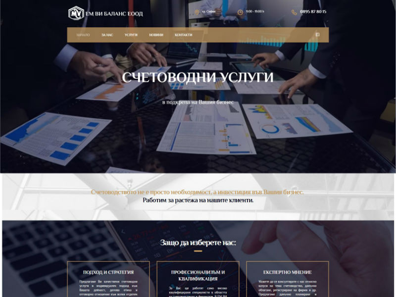 ЕМ ВИ Баланс ЕООД – счетоводни услуги – екран 1